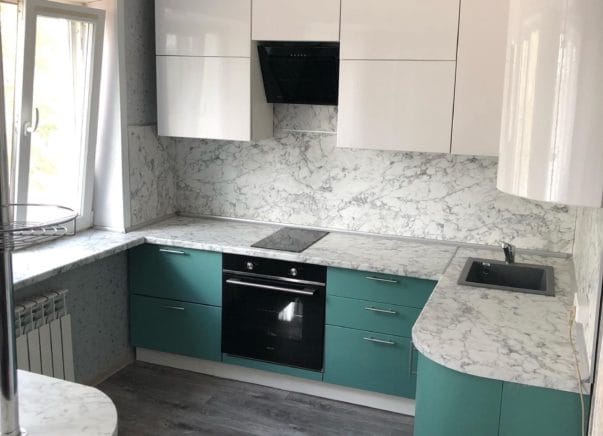 Кухня с барной стойкой Изабелла 1,2х2,3х2,2х1,4 м